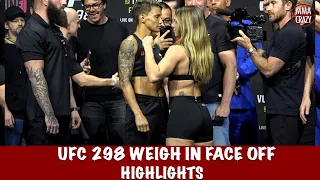 UFC 298 Weigh in Face Off Highlights