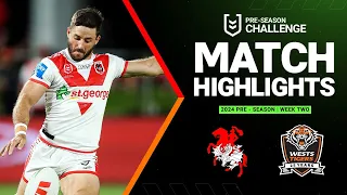 NRL Pre-season 2024 | Dragons v Wests Tigers | Match Highlights