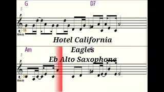 Hotel California - Eb Alto Saxophone - Play Along - Sheet Music - Backing Track