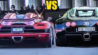 Koenigsegg Agera R vs Bugatti Veyron - Sound Battle!