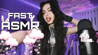 FAST & AGGRESSIVE ASMR 🐰( Nail Tapping, Hand Sounds, Mouth Sounds, Mic Gripping/Rubbing + )