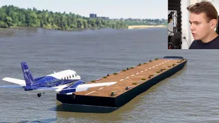 They Really Landed On A Boat? - CRAZY BARGE LANDING