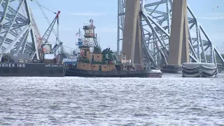 Crews continue to clean up collapsed Baltimore bridge