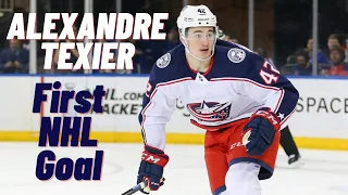 Alexandre Texier #42 (Columbus Blue Jackets) first NHL goal Apr 6, 2019