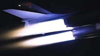 Scintillating Sound And Vision As B-1 Lancers Conduct Night-Time Afterburner Take-Offs