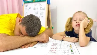 Stacy y papá muestran lo importante que es estudiar bien en la escuela