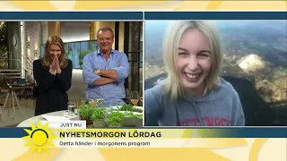 Blooper! Jenny Strömstedt tappar det &quot;Blev så upphetsad&quot;  - Nyhetsmorgon (TV4)