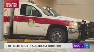 Houston police officers injured in shooting in SE Houston arrive at hospital