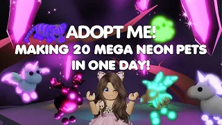 MAKING 20+ MEGA NEON PETS in ONE DAY in Adopt me! #roblox #adoptme