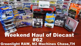 Weekend Haul of  Diecast #62 Greenlight RAW, M2 Machines Chase, Hotwheels Treasure Hunt, Mini GT