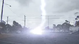 Insane Lightning Strike Hits Car In Australia