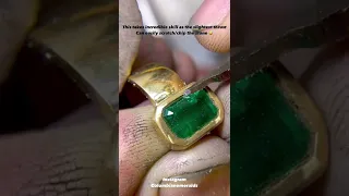 jewelry handmade - making emerald pinky rings 18K gold for men