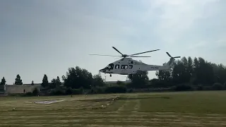 Airbus Helicopter H175 Take off at Heli Holland Amsterdam Heliport .