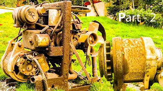 Restoring Extremely Classic Two Cylinder KUBOTA Diesel Engine // Restoring An Old Generator - Part 2
