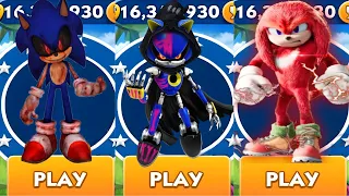 Sonic Dash - Sonic EXE vs Reaper Metal Sonic vs Movie knuckles  - All Characters Unlocked - Gameplay