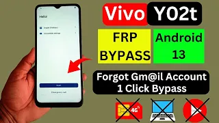 Vivo Y02t Frp Bypass Without PC Android 13 | Vivo Y02t Google Account Bypass New Method 2024