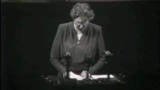 Eleanor Roosevelt addresses the United Nations on the ratification of the Universal Declaration of Human Rights