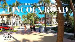 LINCOLN ROAD MALL TO  THE BEACH FEB 2021 4K ULTRA HD 60FPS SOUTH BEACH FLORIDA USA AΩ