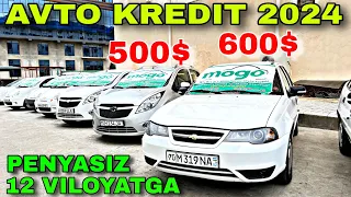 AVTO KREDIT 2024. BOSH TO'LOV 500$ DAN BOSHLANADI. PENYASIZ AVTO KREDIT 12 VILOYATGA