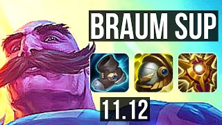 BRAUM & Caitlyn vs NAUTILUS & Varus (SUPPORT) | Rank 1 Braum, 1/0/12 | NA Challenger | v11.12