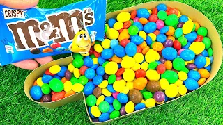 Satisfying Video l How To Make Candy Rainbow Ice Cream with M&M's & Color Slime Balls Cutting ASMR