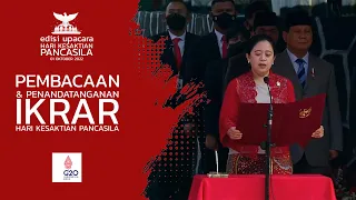 Upacara Hari Kesaktian Pancasila 2022 | Pembacaan dan Penandatanganan Ikrar