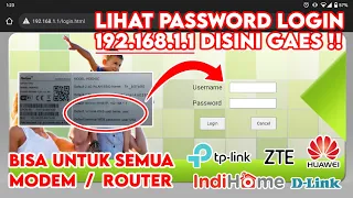 Cara Mengetahui Password Login 192.168.1.1 || Semua Modem