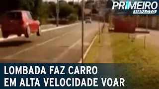 Motorista não vê lombada recém-inaugurada e carro voa | Primeiro Impacto (12/05/21)