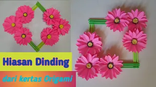 Hiasan Dinding dari kertas Origami | Paper Wall Hanging | Paper Flower Wall Hanging