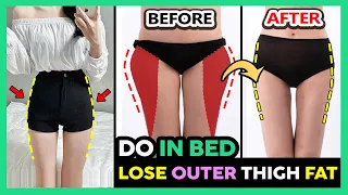 LAZY WORKOUT TO LOSE OUTER THIGH FAT + REDUCE SADDLEBAGS FAT + LOSE CELLULITE | SLIMMER THIGHS