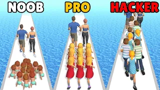 NOOB vs PRO vs HACKER in Family Run 3D