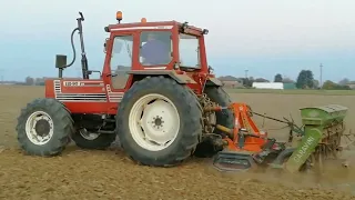 Semina Grano con FiatAgri 110-90 + erpice rotante Pegoraro + seminatrice Garavini - Sowing wheat -