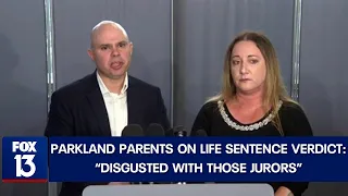 'Disgusted with those jurors': Parents of Parkland shooting victim react to life sentence verdict