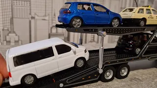 Diecast Model Cars being carried by the  transportation vehicle ASMR