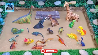 Prehistoric Dinosaurs for Kids Muddy Adventure with African Elephant & Giraffe | D for Dino