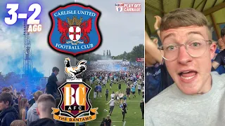 PITCH INVASION LIMBS & INCREDIBLE ATMOSPHERE! CARLISLE UNITED 3-1 BRADFORD CITY (3-2 AGG)