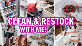 CLEAN WITH ME + ORGANIZE + HOUSE RESTOCK  | EXTREME CLEANING MOTIVATION! Amy Darley