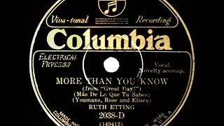 1929 HITS ARCHIVE: More Than You Know - Ruth Etting