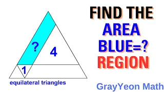 Find the area of the blue region #geometryskills #mathpuzzles #importantgeometryskillsexplained