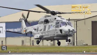 (4K) NH-90 NFH from the Royal Netherlands NAVY N-088 arrival RAF Fairford RIAT 2023 AirShow