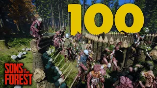 100 Cannibals vs ULTIMATE Base Defense | Sons of the Forest
