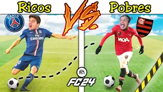 RICOS VS POBRES JOGANDO FC 24 CHUTANDO DE LONGE #26 (FC MOBILE)