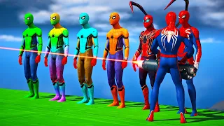 GTA 5 Crazy Ragdolls | Colorful Spider-Man & Super Hero Jumps/Fails EP.22