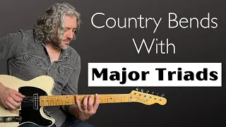 Country Bends With Major Triads #guitarlesson #countryguitar