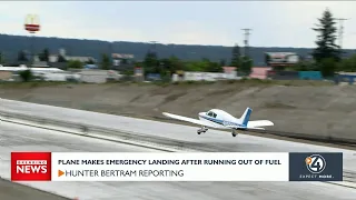 Plane makes emergency landing after running out of fuel