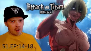 АТАКА ТИТАНОВ. Реакция. 1 сезон, эпизоды 14-18. ATTACK ON TITAN my first reaction.