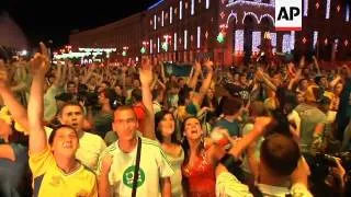 Ukraine fans celebrate first EURO 2012 win
