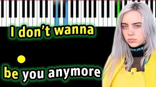 Billie Eilish - idontwannabeyouanymore  | Piano_Tutorial | Разбор | КАРАОКЕ | НОТЫ + MIDI