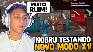 REAÇÃO DO NOBRU TESTANDO O NOVO MODO X1 DO FREE FIRE!