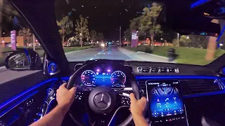 2021 Mercedes-Benz S 580 POV Night Drive (3D Audio)(ASMR)